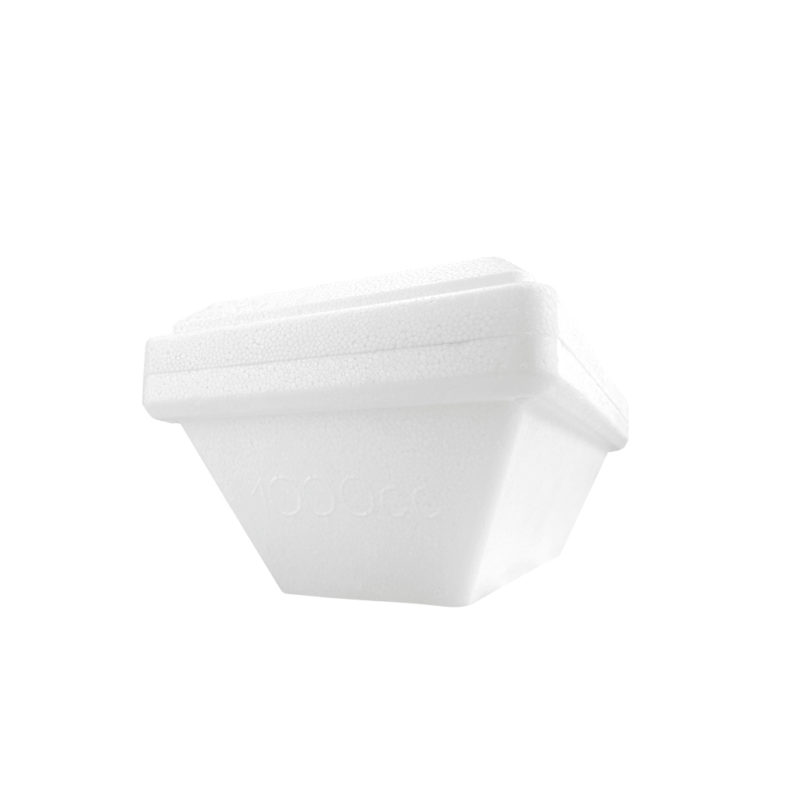 Frontansicht der geschlossenen Thermo Eisbox weiß 1000cc