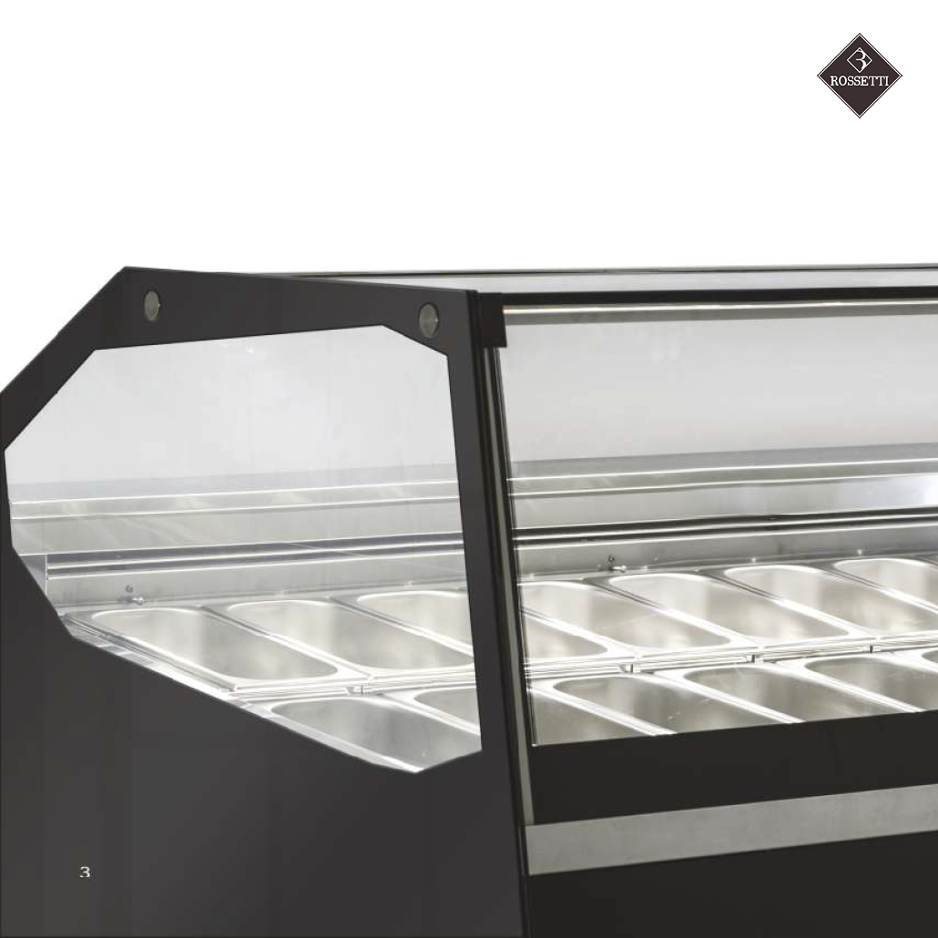 Detailaufnahme Speiseeisvitrine R10 Rossetti Foto von der Seite